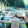 A leisurely lunch under a cathedral ceilling of leafy tree branches is just one of the joys of barging. 