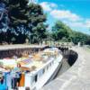 As the largest boat on the Canal du Midi, the Anjodi is always a tight fit in the locks. 
