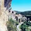 The town of Minerve is a rocky fortress perched on a bluff surrounded by gorges. 