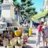 In the village of Olonzac, the weekly market is a place where locals get to socialize. 